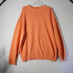 VTG Spiegel Chunky Sweater XL Orange Cotton Knit Long Sleeve Casual Pullover Top